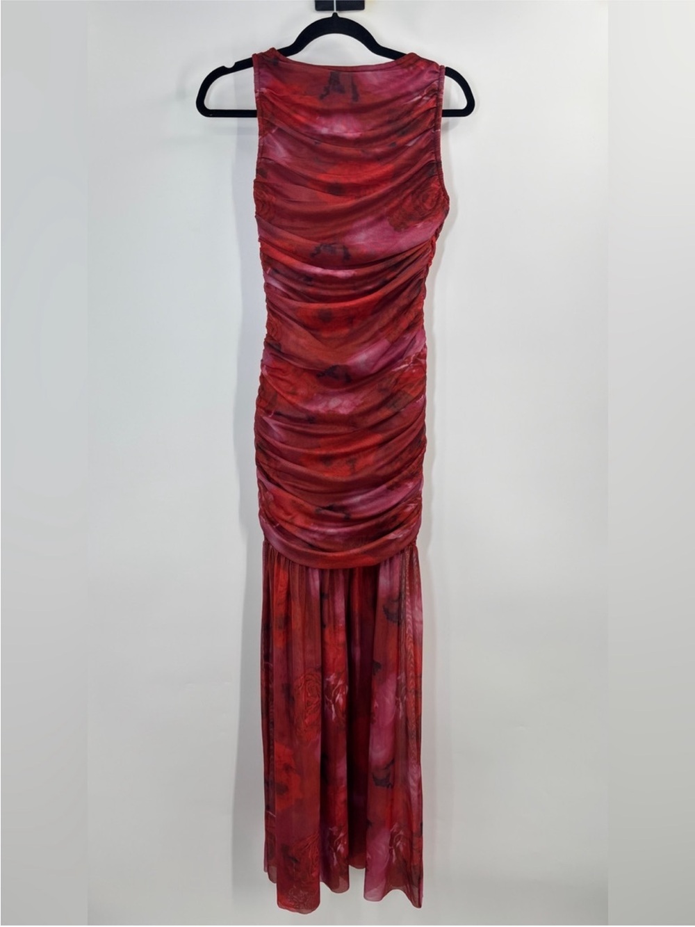 Elliatt Elise Red Ruched Bodycon Mermaid Mesh Dress - Picture 5 of 6